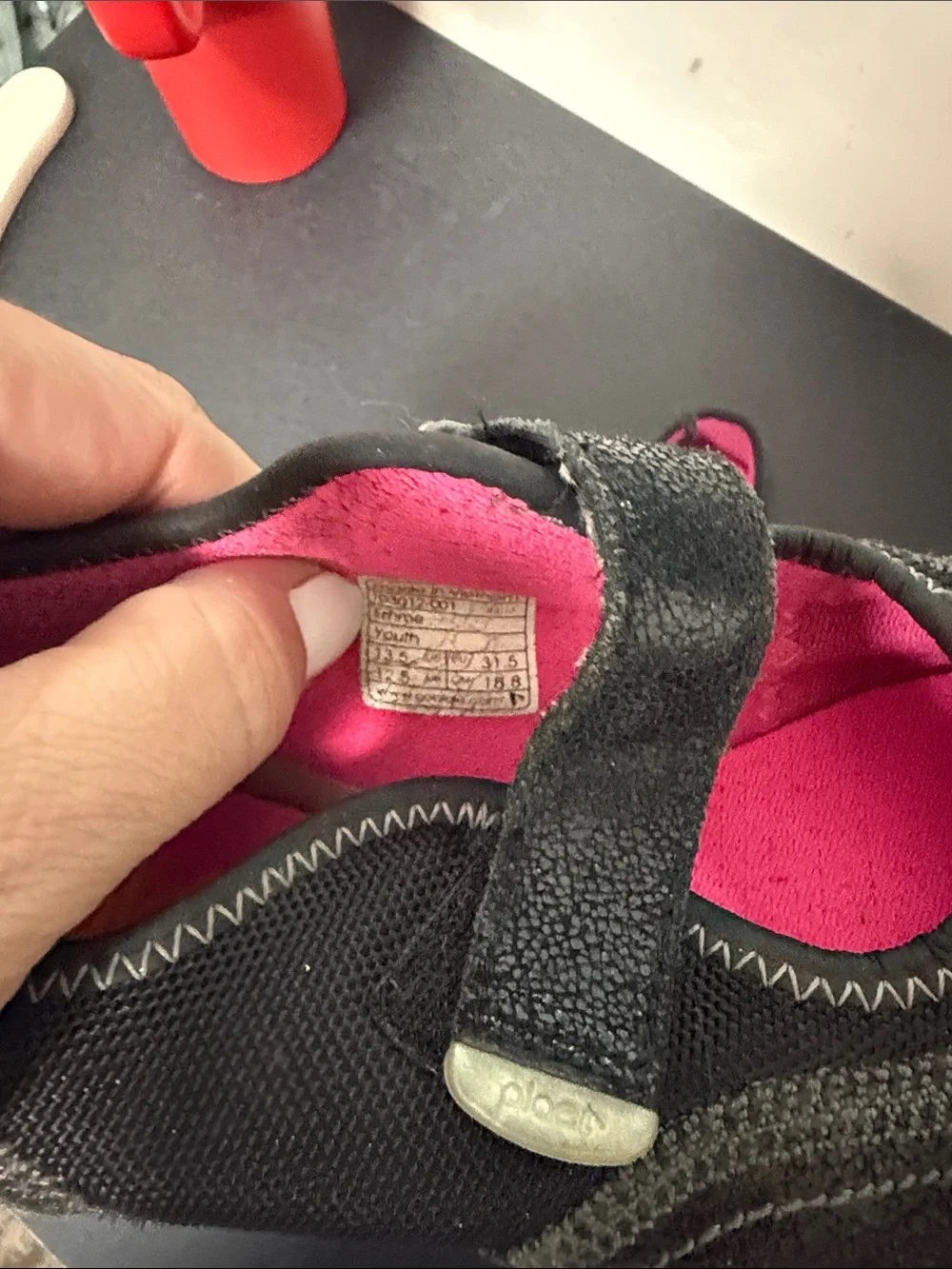 PLAE Girls Black Shoes with Pink Liner
